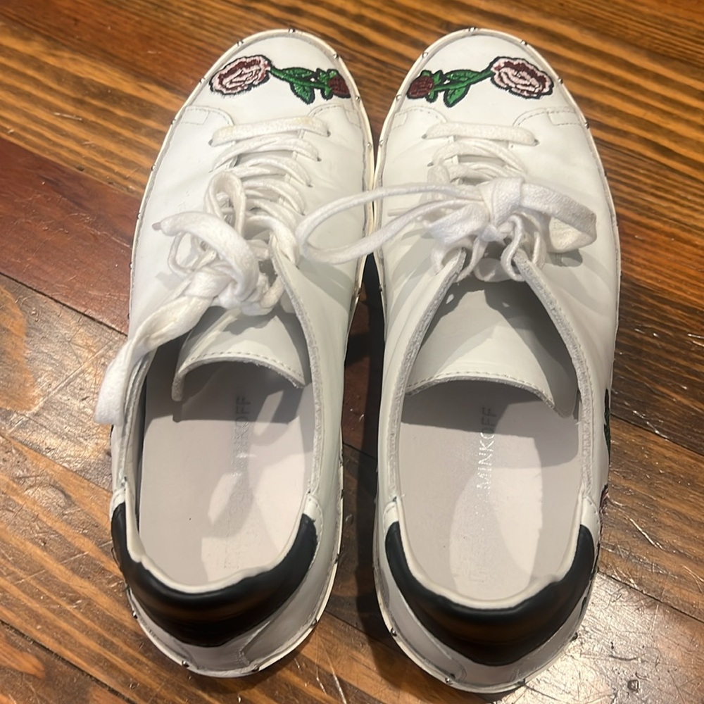 Floral Embroidered White Sneakers - Picture 9 of 12